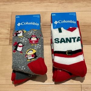 NWT Christmas Santa Penguin Socks Women’s 4-10 Columbia 4 Pairs